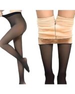 Women’s Winter Fleece Leggings Lined Warm Tights – Fake Sheer Pantyhose Look, Thermal Leggings for Cold Weather, Stretchy & Comfortable Fit - Image 2